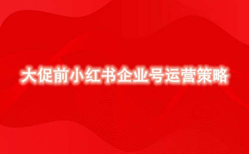 大促前小紅書企業號運營策略